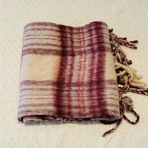 Madewell Plaid Alpaca Scarf with Fringe